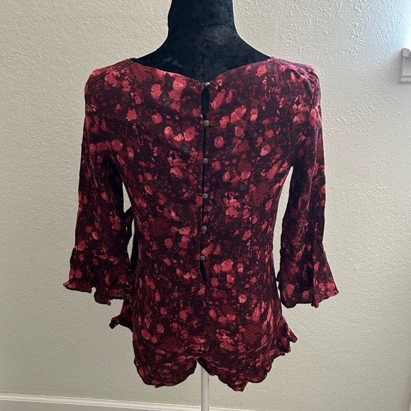 Free People Red Floral Wrap Romper - Picture 10 of 10